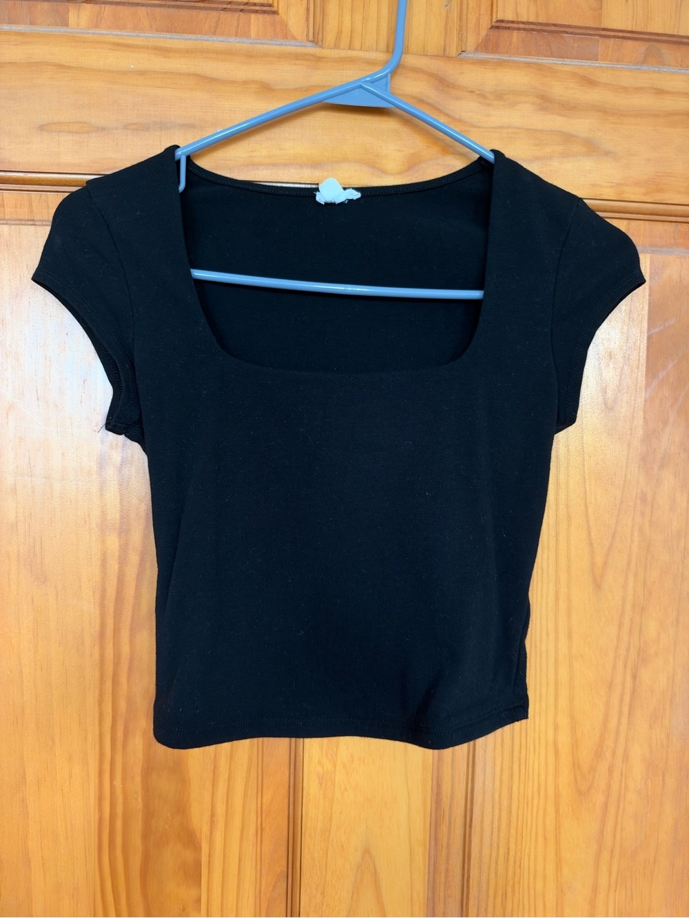 Garage Black Square Neck Crop Top